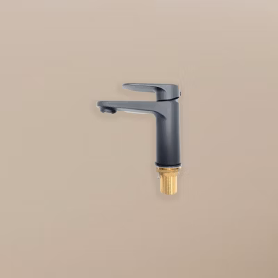 Mitigeur salle de bain noir petit modèle pour lavabo et vasque
