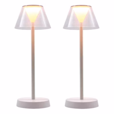 2 Lampes de table sans fil BEVERLY blanc H34cm