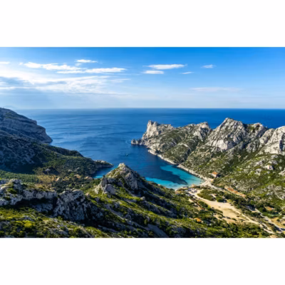 Tableau sur toile calanque de sormiou vue du haut 45×65 cm Fabriqué en France