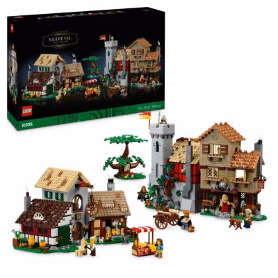 LEGO Icons 10332 Exclu Cdiscount La place de la ville médiévale – Décoration d&rsquo;intérieur pour adultes
