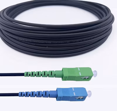 Elfcam – Fibre Optique 20m (Noir, Blindé Acier) – SC/APC-SC/UPC, OS2 Monomode, Étanche, Int./Ext.
