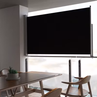 vidaXL Auvent Latéral Rétractable de Patio 140×300 cm Noir Pare-vue Brise-vent 45190