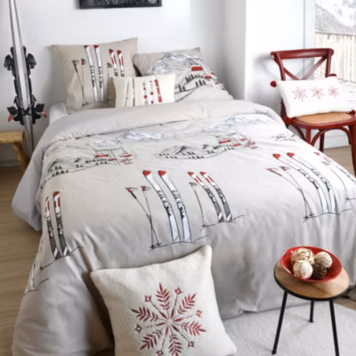 Housse de couette 260×240 ALPES + 2 taies coton 57 fils