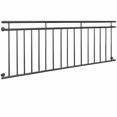 Garde-corps balcon à la francaise appui rambarde anthracite en acier 225 x 90 cm