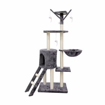 JIPSY Arbre a chat Gris – 79 x 34 x 138 cm – Gris