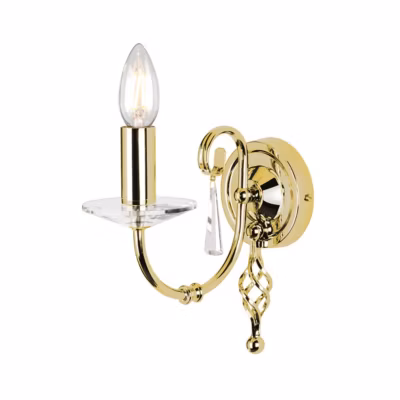 Elstead Aegean – Applique murale à 1 lumière pour bougie d&rsquo;intérieur en laiton poli, E14