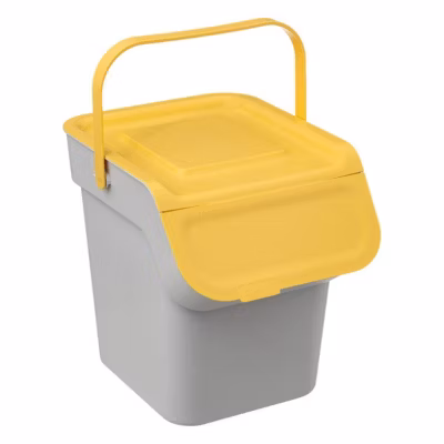 Poubelle de tri en plastique 20L – Jaune- 5five