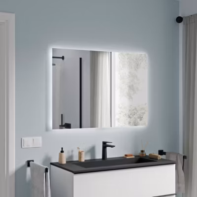 Miroir rectangulaire salle de bain LED 70x100cm(HxL), intensité lumière réglable, capteur de mouvement – NEO
