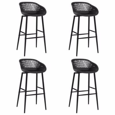 ZMH Chaises De Bar Lot De 4 Noir – Design épuré et dossier maille