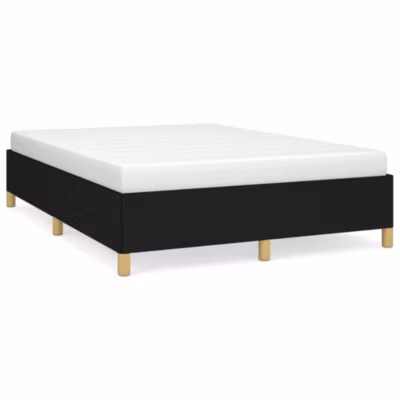 Lit double, Lit adulte, Cadre de lit sans matelas noir 140×190 cm tissu