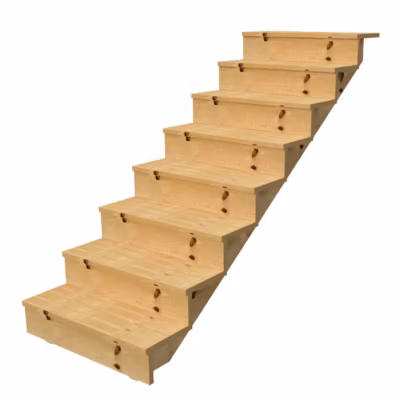 BERLIN Escalier extérieur bois 8 marches H 139cm L-80cm – avec contre marche