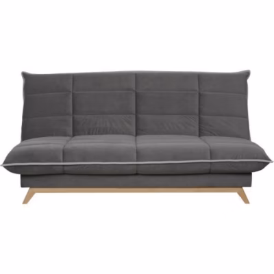 TOUNDRA Clic Clac 3 places – Matelas DUNLOPILLO Ep.13 cm – Mousse HR 35 kg/m3 – Tissu Gris – Fabriqué en France