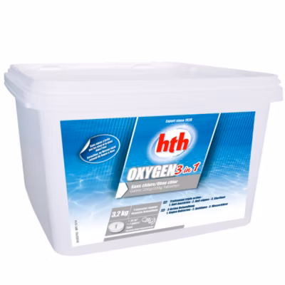 Oxygène actif multifonction HTH OXYGEN 3 en 1 Galets 200 g. – 3,2 kg – 3,2 kg