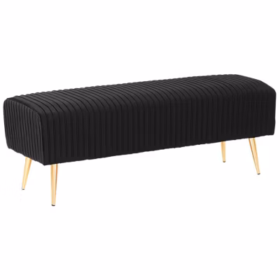 Banc glamour entissu noir PATERSON