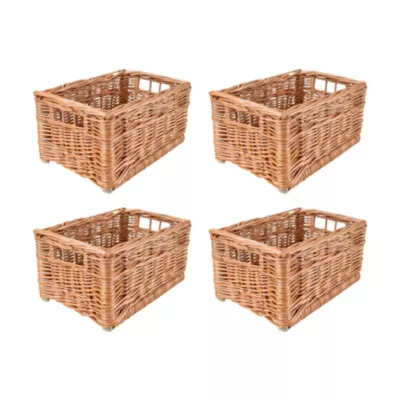 Creative Home Lot de 4 Panier De Rangement En Osier 30 x 20 x 16 cm – Petit Panier Tressé Pour Salle De Bain Cuisine Maison