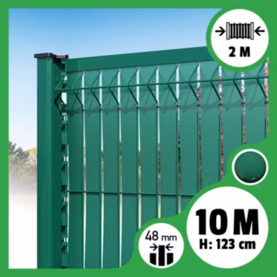 Kit 10m occultation lattes aluminium pour panneau rigide maille 55 – H 1m23 x 2m Vert