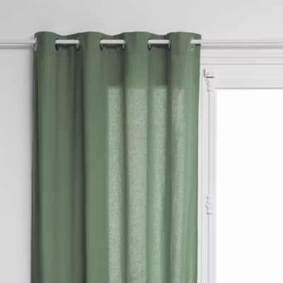 Rideau Anjali en coton & métal 135x240cm vert céladon – Atmosphera