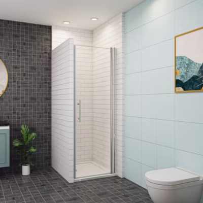 AICA porte de douche 100x197cm en verre anticalcaire et clair