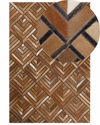 Tapis TEKIR Marron 140 x 200 cm Cuir