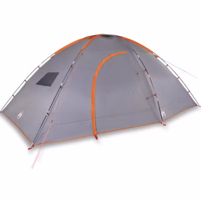 Tente de camping 8 personnes gris et orange imperméable vidaXL