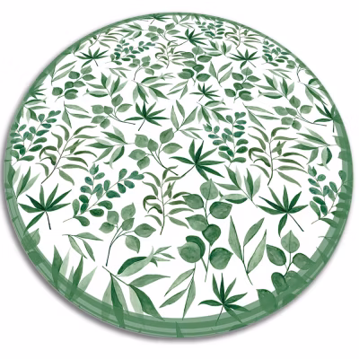 Tapis vinyl rond pour le salon Tulup fi120 cm Isolant thermique Petites feuilles