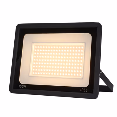 Projecteur LED Extérieur 150W Lumière Blanche Chaude 3000K 14250lm IP65 Angle 120 Support Réglable Boîtier en Aluminium