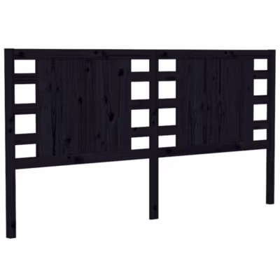 vidaXL Tête de lit Noir 126x4x100 cm Bois massif de pin 818764