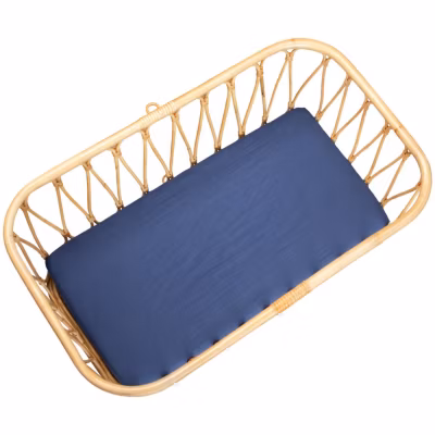 Drap housse berceau en gaze de coton à carreaux