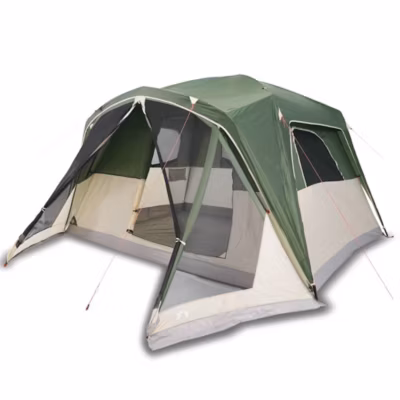 Tente familiale avec porche 6 personnes vert imperméable vidaXL