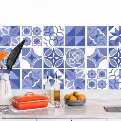 Stickers carrelage carreaux de ciment 15x15cm – Kit de 36