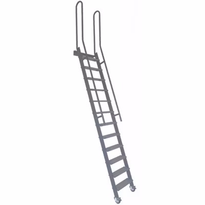 Echelle meunier rabattable acier – Marches bois – Hauteur à atteindre 2,50m – Coloris gris – SSPXL-263-G-RV