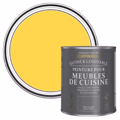 Peinture Jaune pour Meubles de Cuisine, Satin – RUST-OLEUM – Sorbet Citron 750ml