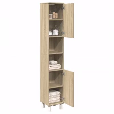 Armoire de salle de bain-Meuble de salle de bain chêne sonoma 30,5x30x179 cm 711723