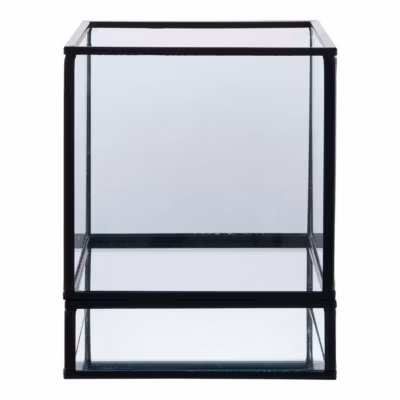 Bougeoir Hurricane, Noir, Métal, 12x12x15 cm, Seven Design