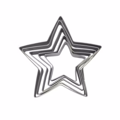 Lot de 5 emporte-pièces de Noël en forme d&rsquo;étoile Zenker Emporte-pièces