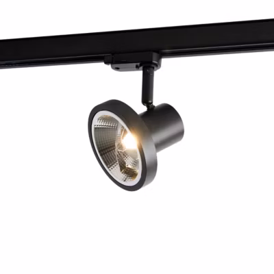 Spot sur rail moderne triphasé noir AR111 – Jeany