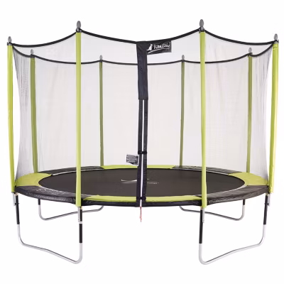 Trampoline de jardin 426 cm + filet de sécurité  JUMPI Vert/Noir 430