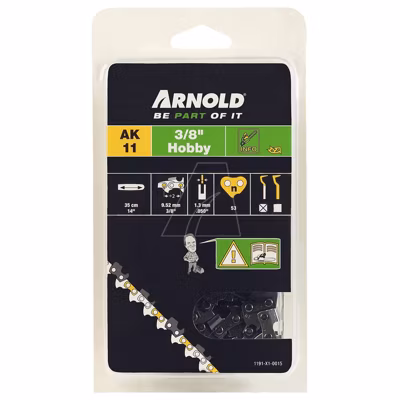 Arnold Chaîne de tronçonneuse 3/8&Prime;, 1,3 mm, 53 maillons d&rsquo;entraîneurs – gouges demi-rondes