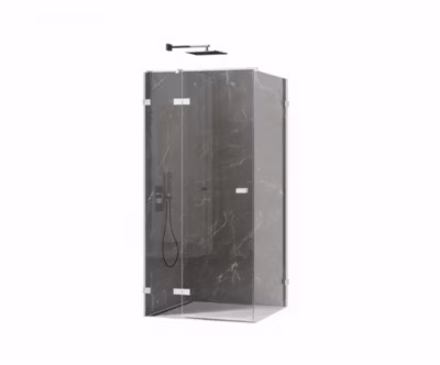 Cabine de douche 100x120cm 2 portes pivotantes,SANTORINI WHITE, blanc,acces d&rsquo;angle
