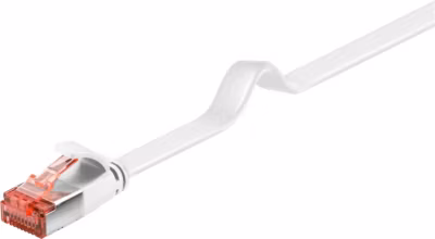 Câble RJ45 Cat6 7m non Blindé plat Blanc GOOBAY