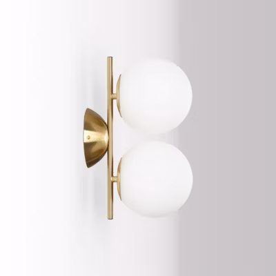 Aplique mural ANA Double Boule en Cristal 150mm en Métal Doré – Design Élégant avec Douille E27 x2 pour Intérieur