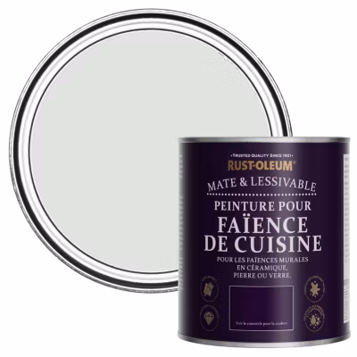Peinture Grise pour Faïence de Cuisine, Mat – RUST-OLEUM – Gris Papier 750ml