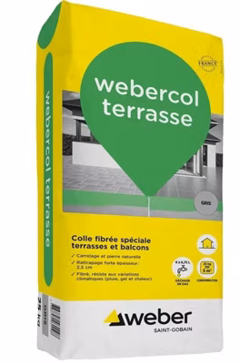 Colle à carrelage WEBERCOL TERASSE – sac 25 kg – gris