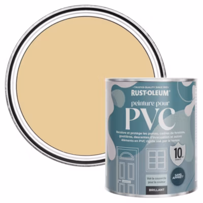Peinture Jaune pour Portes et Fenêtres en PVC, Finition Brillante – RUST-OLEUM – Tempête de Sable 750ml