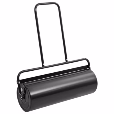 Rouleau à gazon à pousser de jardin noir 63 L fer et acier vidaXL