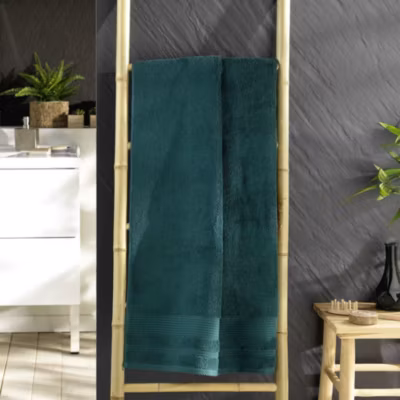 Drap de Douche 70×130 cm Éponge Unie Tendresse Emeraude 600g/m²