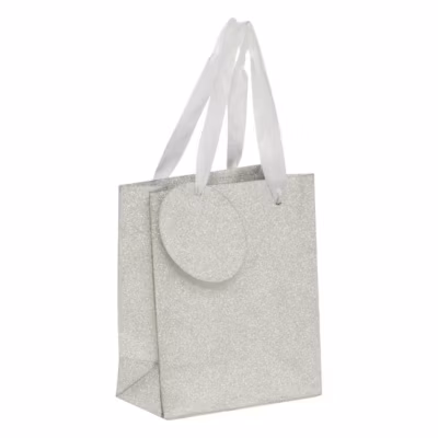 Sac cadeau paillettes taille mini argent – feeric lights & christmas