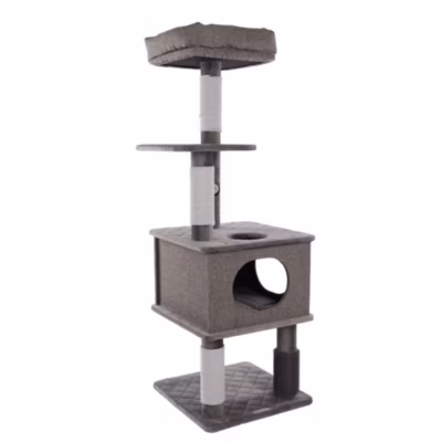 Arbre à chat Teor Gris 55 par 58 par H 142 cm pour chat
