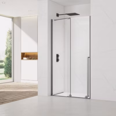 X-MOTION Porte de douche 140x200cm Coulissante, anticalcaire avec profilé Gun métal (SATBWIXM140NIKAGM)