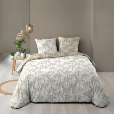 Housse de couette 240×220 + 2 taies OLIANA 100% coton 57 fils